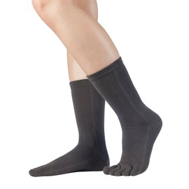 Knitido Essentials - Toe Socks, Mid-calf length, Cotton, Size:UK 2.5-5;Colours:grey 010