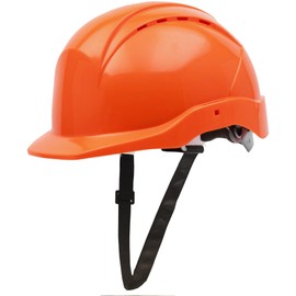 GUARD 5 - Construction helmet with rotary wheel system for gradual size adjustment - DIN EN 397 - Adjustable chin strap for optimum fit, 6-point webbing - Construction site helmet orange
