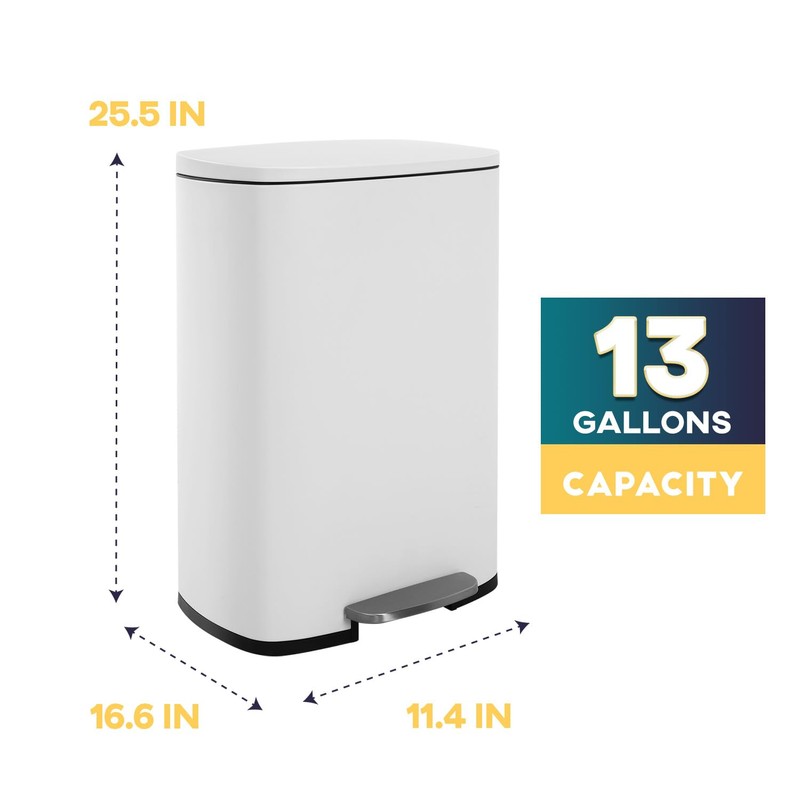Kitchen Trash Can with Lid for Office Bedroom Bathroom Step