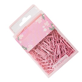 Small Paper Clips Clamp Bright Colors Portable Anti-Rust 70 PCS Cute Paper Clips for Office Library (Pink)