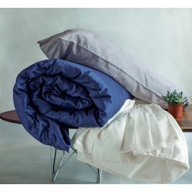 FABDREAMS 100% Organic Cotton Twin Sheet Set | 400 Thread Count |Luxury Hotel Collection|GOTS Certified Premium Long Staple Cotton|Elasticised 16" Deep Pockets|Smoother than Egyptian Cotton|Light Gray