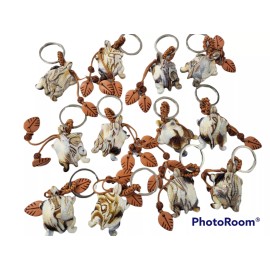 Unbranded LOT OF 12 UNIQUE STONELIKE  TURLE KEY CHAIN RING CARS TRUCKS SOUVENIRS Holder