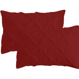 Bluemoon Homes Egyptian Cotton 800 Thread Count Pinch Pleated 2 Pillow Shams True Luxury Standard Pillow Shams, Super Soft Decorative Hotel Class Bedding (Standard, Burgundy)