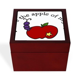 CafePress Apple of My Eye Memory Keepsake Jewelry Box, 5"x5"x3.75"