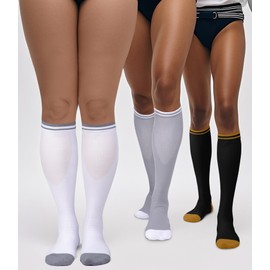 ACTINPUT 4 Pairs of Compression Socks for Men and Women, Colourful Support Stockings, Compression Socks for Sports, Flight, Running, Travel, Cycling, Nurse