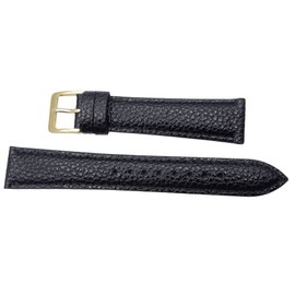 Seiko Watch Band, 0.7 inch (17 mm), DAE3R Cowhide Shrink, Black, Men's, Solid