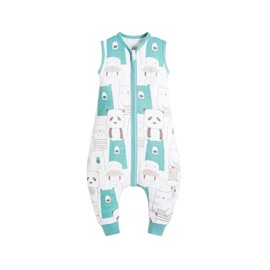 E-RIDES Baby Sleeping Bag with Feet, Summer Sleeping Bag with Legs for Toddlers, Cotton Sleeping Bag for Girls and Boys, Sleeveless, 0.5 TOG (Panda, X-Large)