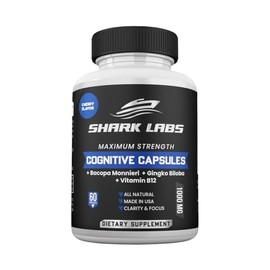 Shark Labs Cognitive Capsules, All Natural Formula with Bacopa Monnieri, Made in USA, 1 Month Supply (1 Pack)