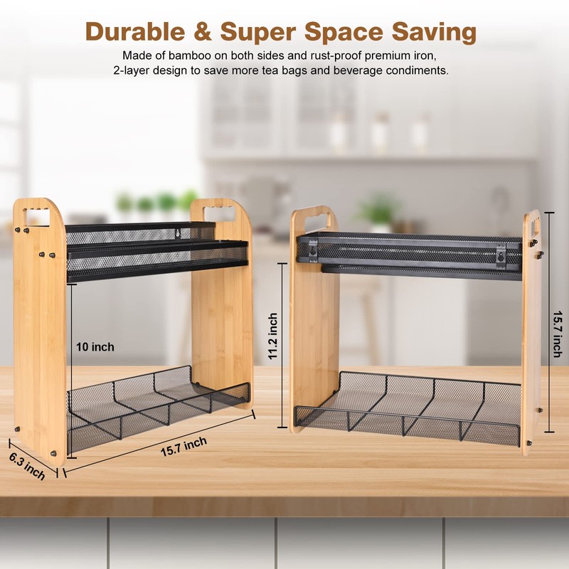 ITHSKUILL Tea Bag Organizer, Large Capacity Tea Organizer for Tea