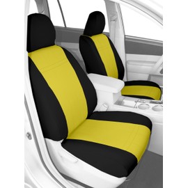 CalTrend Front Buckets Seats, NeoSupreme Seat Covers for 2002-2006 Honda CR-V Yellow Yellow Insert with Black Trim