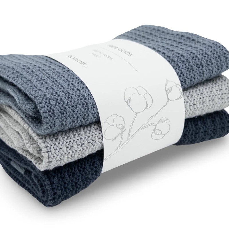 Ecovask Face Cloth 3pk Organic Cotton, Meadow