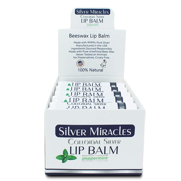 Silver Miracles Colloidal Silver Lip Balm 18-pk Retail Box