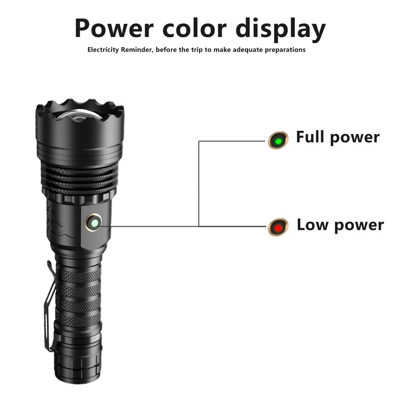 5800LM LED Waterproof Flashlight USB Rechargeable Outdoor Emergency Flashlight 5