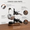 Soporte Gamer de Madera Nogal Universal para Audífonos y 2