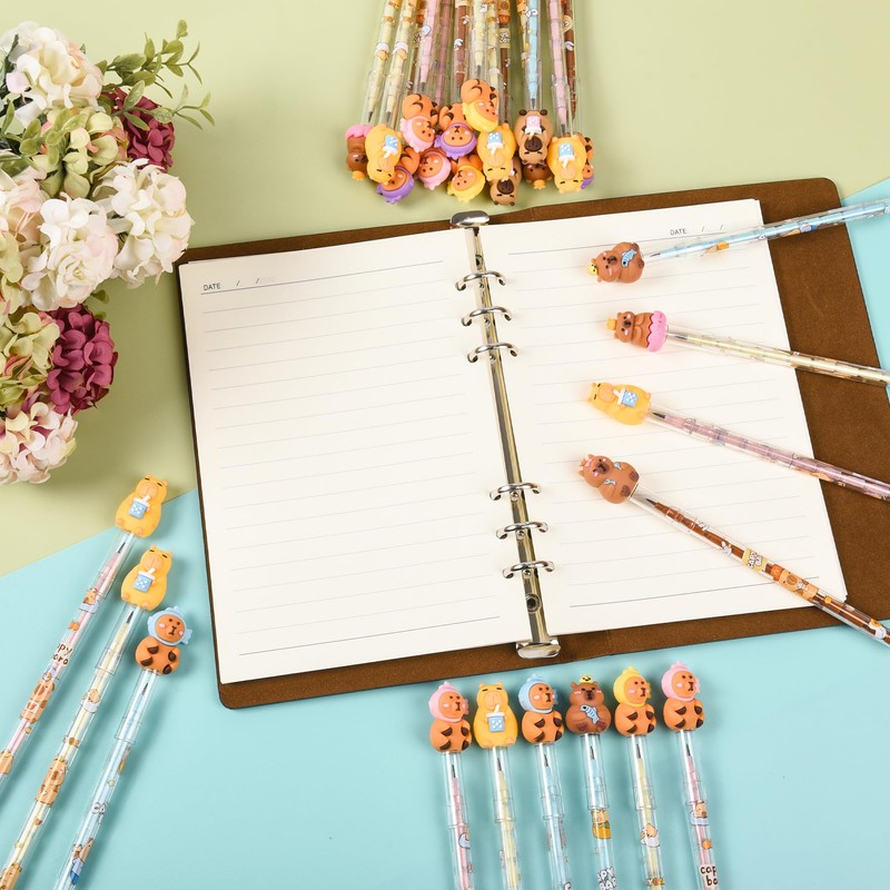 48 Pieces Cute Stackable Pencils stacking Cartoon Theme Pencil Translucent