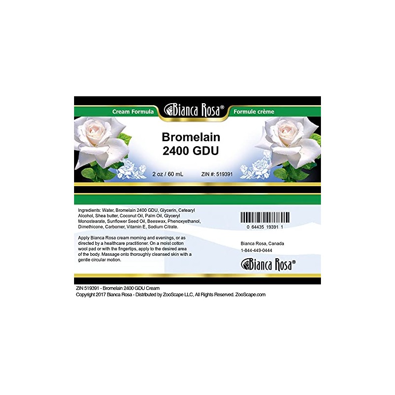 Bianca Rosa Bromelain 2400 GDU Cream (2 oz, ZIN: 519391)