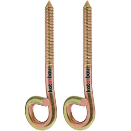 KOTARBAU® Set of 2 Swing Hooks M12 Wood Thread Wood Screw Swing Bar Ceiling Hooks for Hanging Chairs, Hammocks, Screwing in Safety Swing Hooks, Yellow