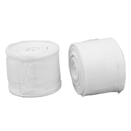 Dilwe Boxing Hand Wraps 2 Pack Cotton 5M Quick Dry Semi Elastic Hook Loop Hand Wraps Support for Kickboxing Muay Thai (White)
