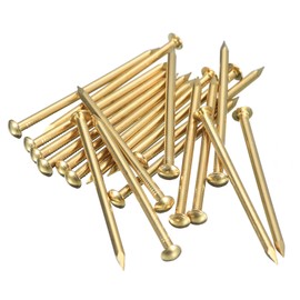 sourcing map 20 Pcs Small Tiny Nails 2.8mmx55mm(DXL) Tiny Brass Nails Hardware Nails Small Nail for Wooden DIY Decorative Boxes Household Accessories, Brass Tone