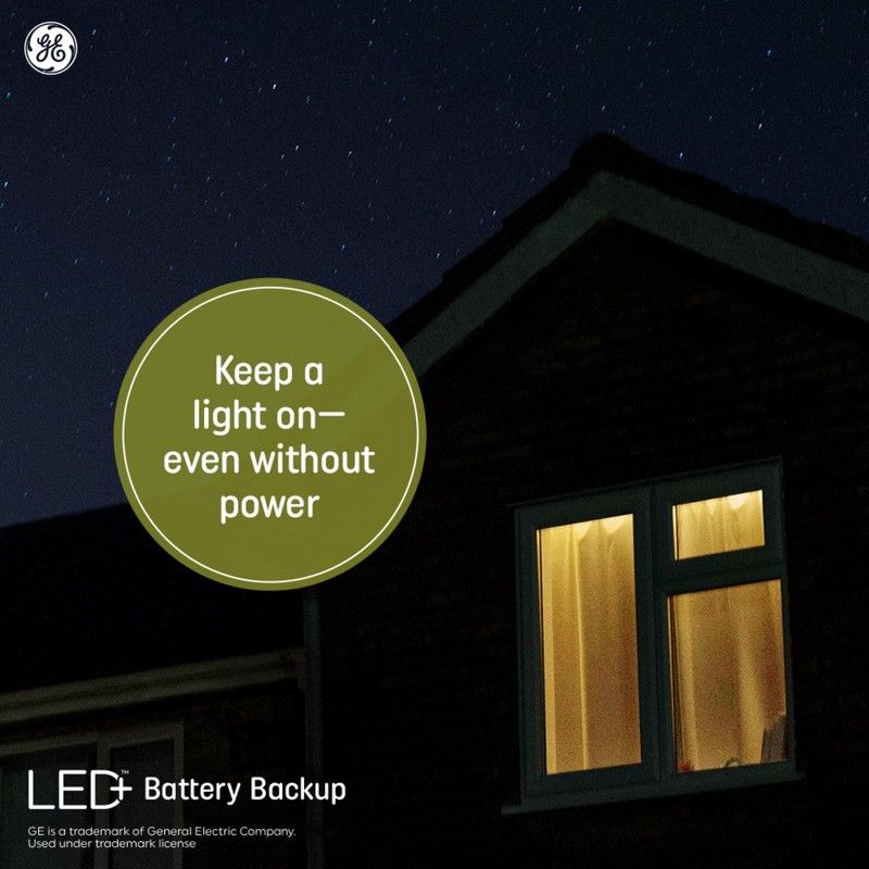 GE LED+ Battery Backup LED Light Bulbs, Emergency Light Bulb