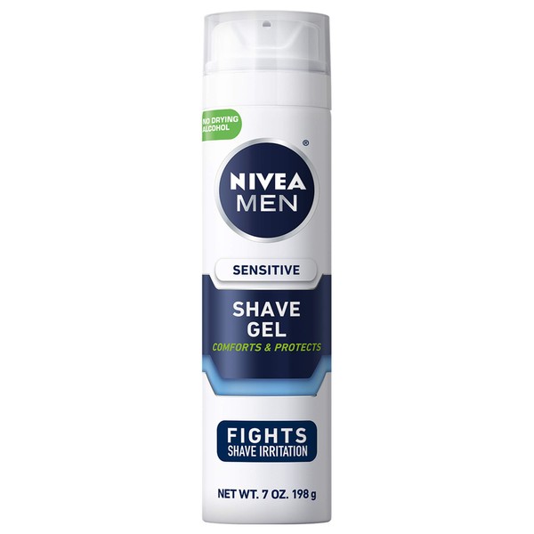 NIVEA Men Sensitive Shaving Gel - Protects Sensitive Skin From Shave Irritation - 7 oz. Can