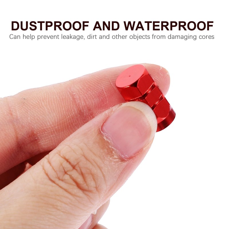 VOSAREA 4 Pieces Aluminium Alloy Car Tyre Valve Caps Round