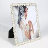 8x10 Picture Frame with Pearl for Wedding, Silver Plated Photo