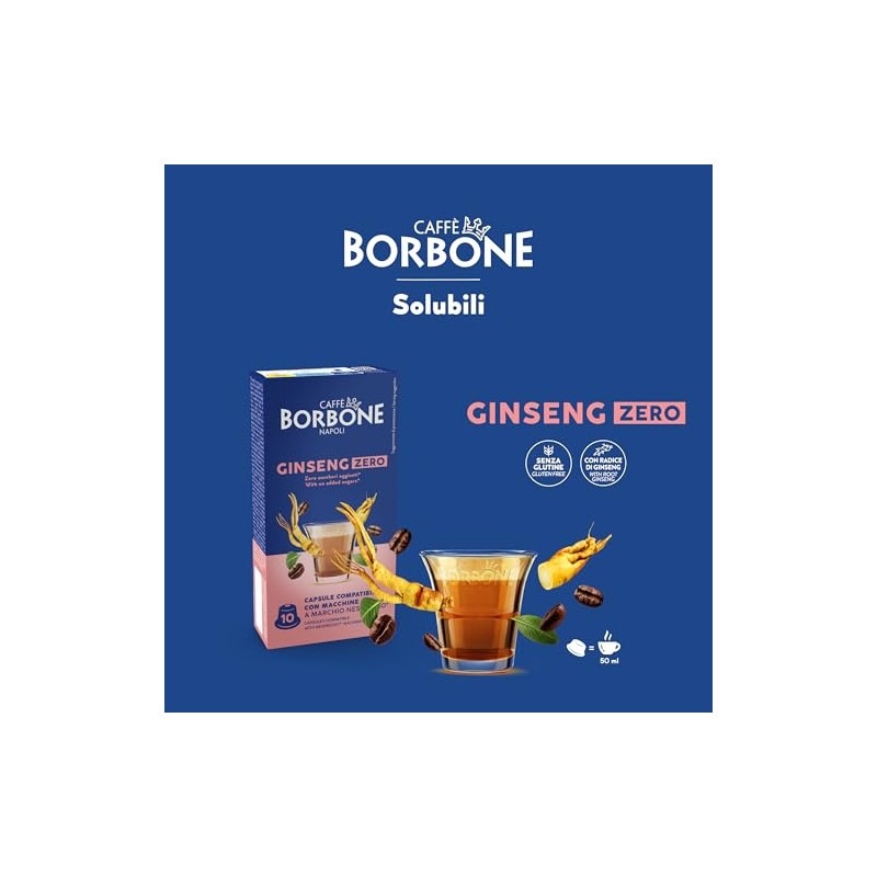 Caffè Borbone Ginseng Zero - Zero Grassi, Zero Zuccheri, Zero