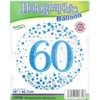 Oaktree 226706 18" 60th Sparkling Fizz Birthday Blue Holographic