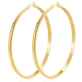 Weddinen Gold Hoop Earrings - Large, Thick, Hypoallergenic, Non-Tarnish - Women's 60mm