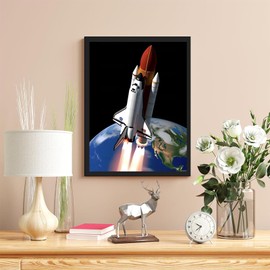 JXAVAXDE Launch Space Shuttle Diamond Painting Kits for Adult, Airplane Diamond Art, Full Round Gemstone Crystal Art Embroidery Handmade Kit 12x16 inch