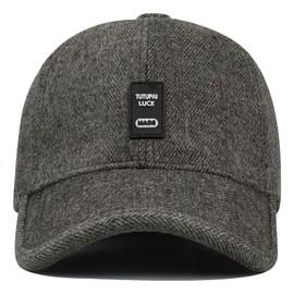 Clakllie - Gorras de béisbol de lana cálida para hombre, gorro de camionero y papá, con orejeras plegables, calentador de lana ajustable, S-gsdt5-café, Talla única