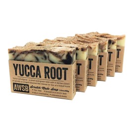 A Wild Soap Bar (6 Pack) Yucca Root Shampoo & Body Bar Soap with Tea Tree Oil, Vegan, All Natural with Organic Ingredients, Handmade (6 pack)