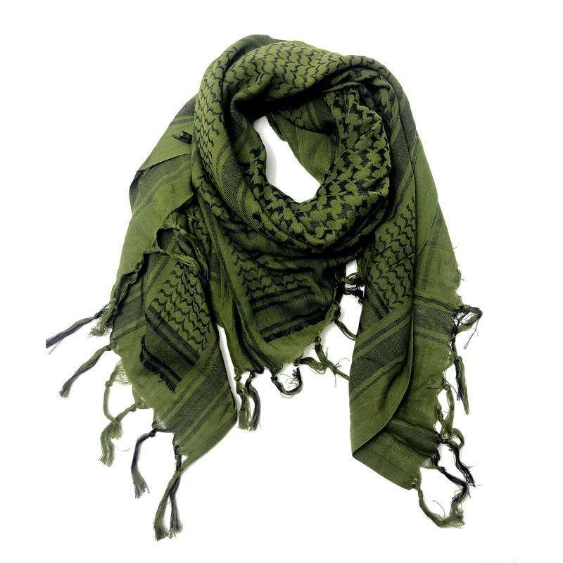 Scarf Head Wrap Breathable Kerchief Comfortable Shawl Green with Tassels