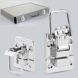 Pack of 10 Catch Lock, Silver Fastener Toggle Clamp Clip Latch Chest Hasp for Suitcase Toolbox Drawer Cabinet Suitcase