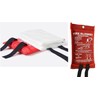 SAFETY+ Fire Blanket, Large, Fast Unfolding with Loops, 1x1m IDEAL