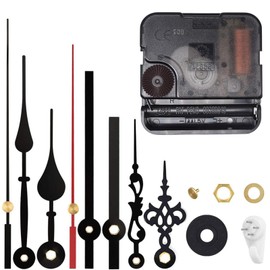 EMOON High Torque Clock Movement Mechanism with 3 Pairs of Hands, Silent Sweep Quartz Clock Motor Kit for Clock Repair DIY Replacement (Total Shaft Length 5/8 in, Black)