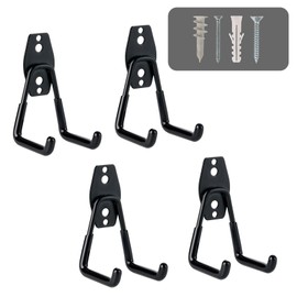 Nivithi SHW-1 Wall Hanging Hook, Tool Double Hook, L Shape, Strong Hook, Garage Storage Hook, Screws Included, Set of 4
