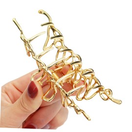 Vaguelly 6pcs Hollow Metal Hair Claw Clips Creative Irregular Design Women Headdress Ponytail Barrettes Hairpins with Snake Decoration for Daily and Party Use