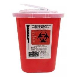 Sablón Bote Contenedor Para Residuos Punzocortantes Rpbi 1.8 Lts Color Rojo