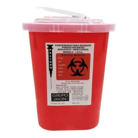Sablón Bote Contenedor Para Residuos Punzocortantes Rpbi 1.8 Lts Color Rojo