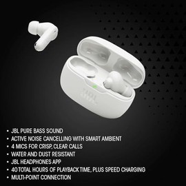 JBL Vibe Beam 2, Auriculares Lifestyle, True Wireless Beam, ANC, 2 Micrfonos Beamforming, IP54 - Negro                                                