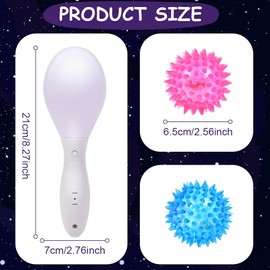 HOTUT 2 Stück LED Maracas und 2 Stück Blinkender Stachelball, leuchtende Sandhammer, LED Igelball Spielzeug, Handstreuer, KTV, Geburtstag, Karneval, Atmosphäre, Requisiten, Geschenke für Kleinkinder