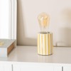ValueLights | Small Ceramic Bedside Table Lamp White & Yellow