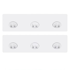 ZAAWUUT Shower Caddy Adhesive Replacement Hooks,Strong Adhesive Sticker Hook,No Drilling Transparent Adhesive for Storage Shelf Rack Basket Holder (3-Hook, 2)