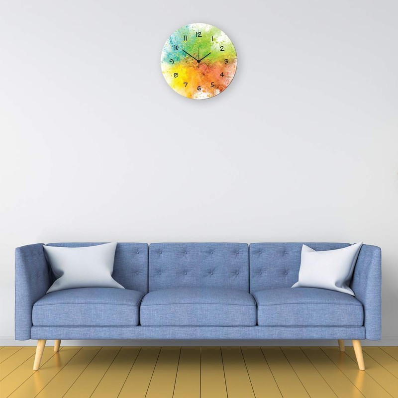 GRAVURZEILE Splash Love Wooden Wall Clock, 100% Silent, No Ticking,
