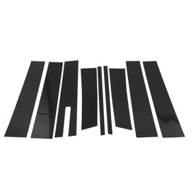 HEROFFIX 9 Pcs Door Pillar Window Trim for Lincoln MKT 2010-2015 Front Rear Left Right Anti Scratch Sticker Pillar Posts Door Outer Exterior Cover Black