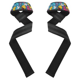 Correas de levantamiento de pesas con diseño de monstruo azul de dibujos animados, antideslizantes de 26 pulgadas, para levantamiento de pesas, culturismo, entrenamiento de fuerza, venda para muneca