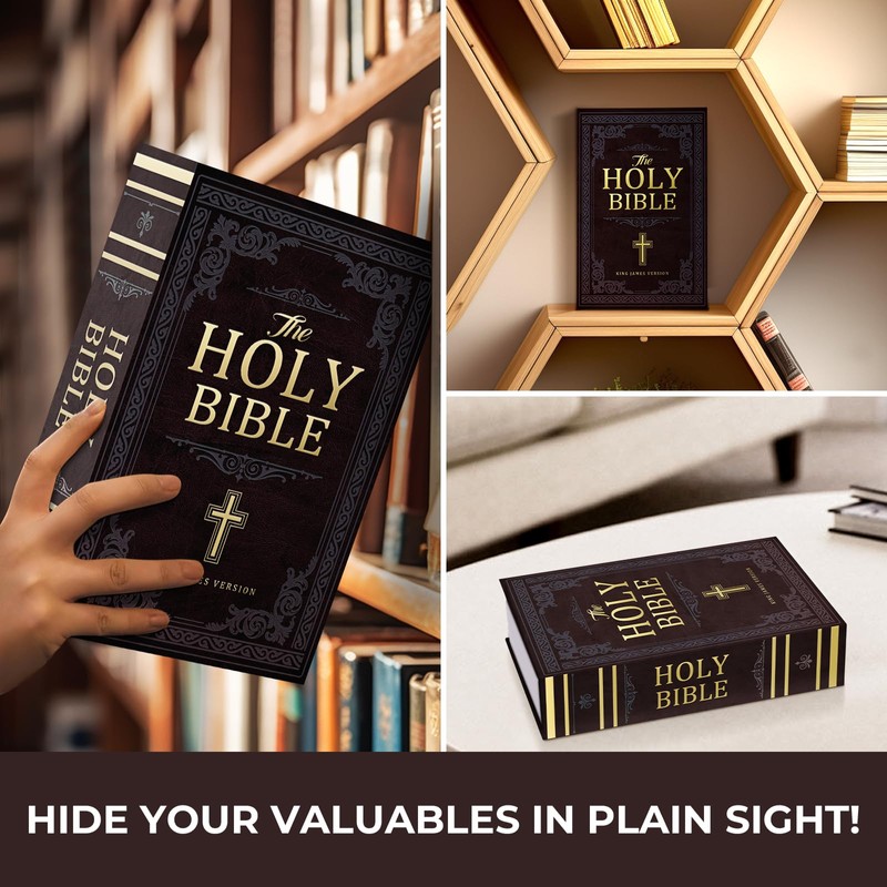 Book Safe with Combination Lock, Hidden Safe (9.5 x 6.2
