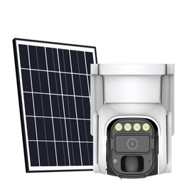 4G LTE Cellular Security Camera, Solar Powered, No WiFi Required, Wireless Outdoor Security Camera, PIR Motion Sensor, 360 Live View, 2K Color Night Vision, Two-Way Audio, Included SIM and SD Card